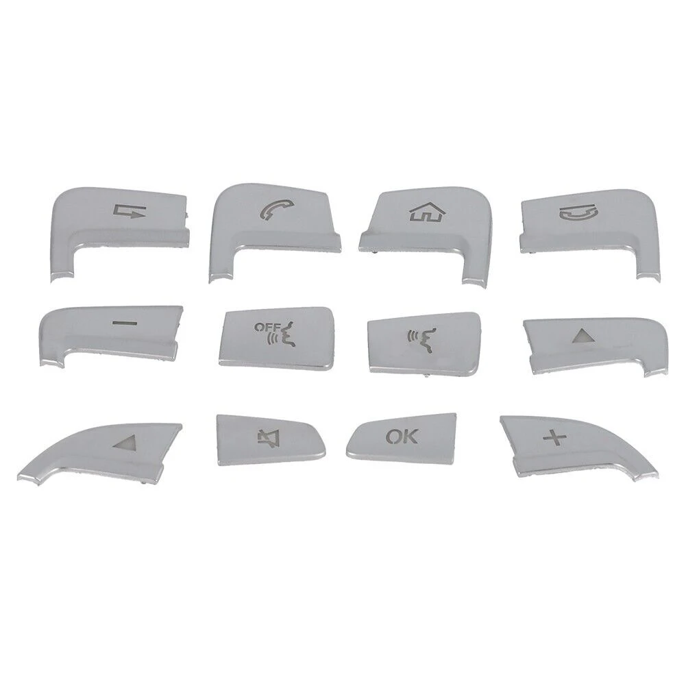 Steering Wheel Button Covers 12pcs ABS for Mercedes-For C Class W205 S205 C205 GLC C253 X253 2015 through 2018