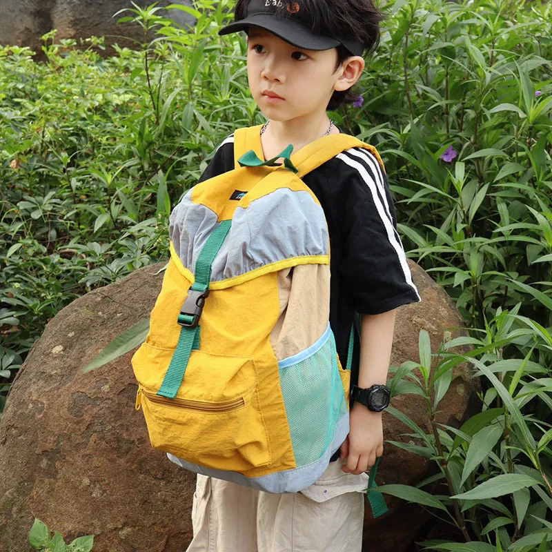Plecak podróżny o dużej pojemności, sznurkowy zamek, tornister szkolny, kolorowy, wodoodporny, nylonowy plecak dziecięcy.