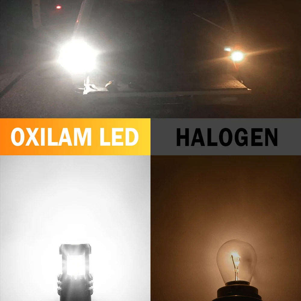 OXILAM 2Pcs Canbus BA15S P21W LED Bulb Car Light 1156 P21W BA15S LED Bulbs No Error DRL Backup Tail Parking Lamp 12V 6000K White