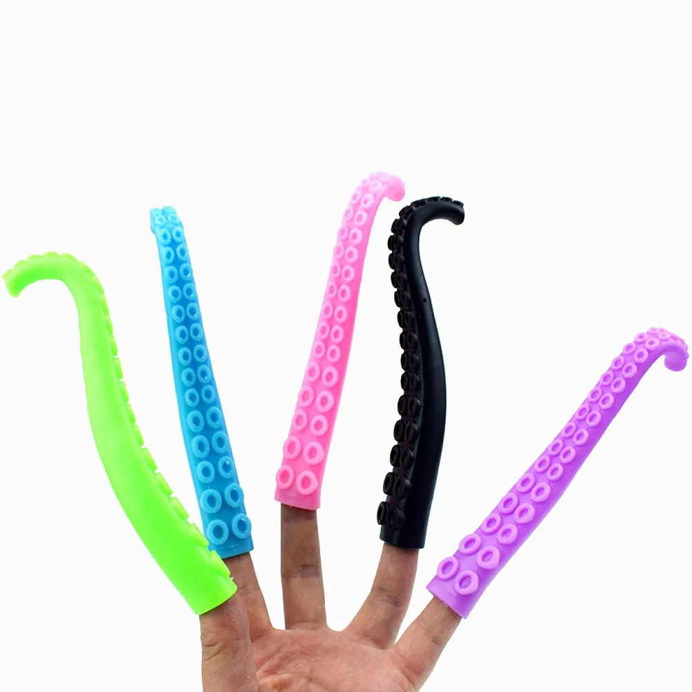 

New Creative Novelty Octopus Tentacle Finger Puppet Storytelling Props Mini Octopus Finger Covers Kid Halloween Prank Props Toys