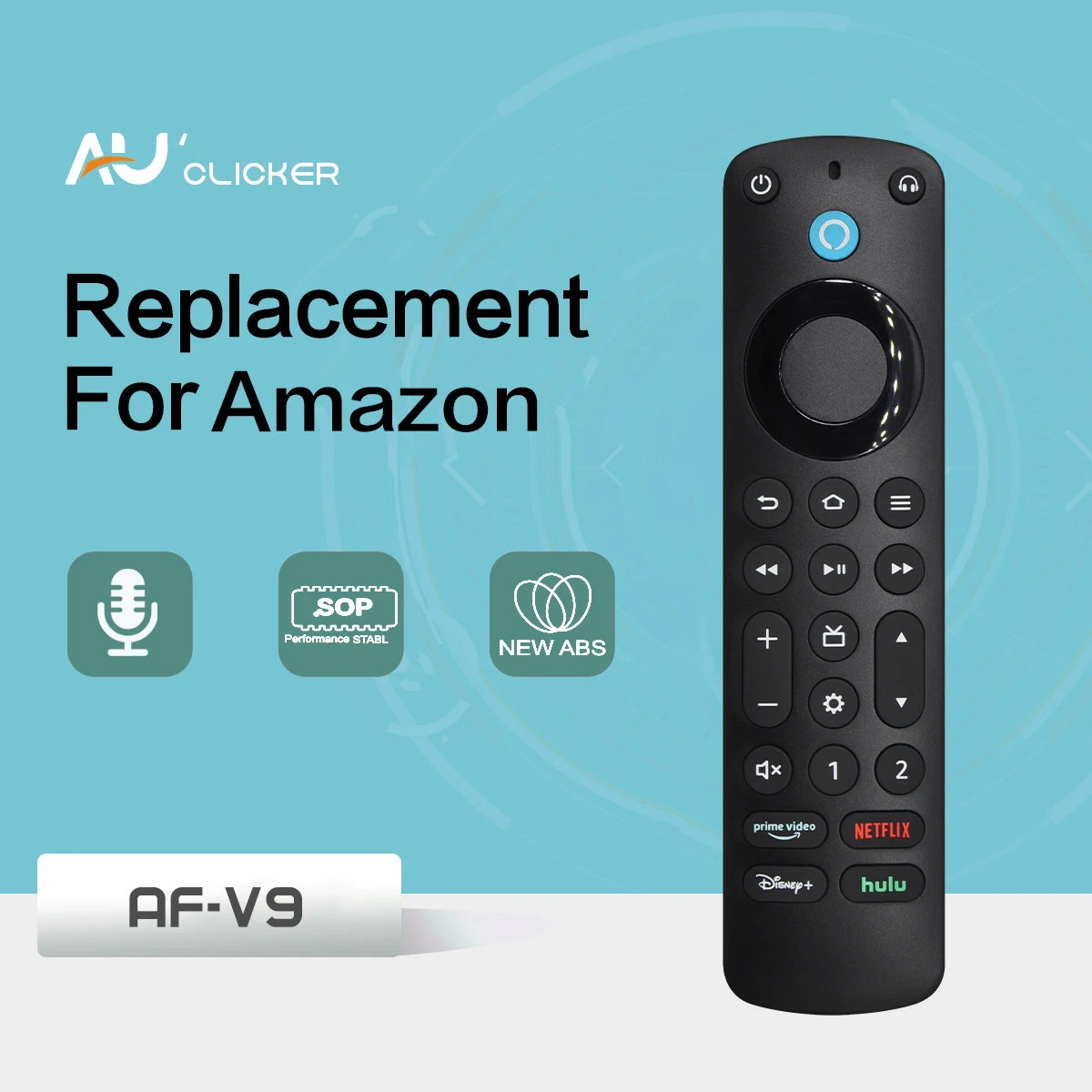AF-V9 Backlit Voice Remote Control IR Learning Compatible with Fire TV Stick 4K Max Lite Cube