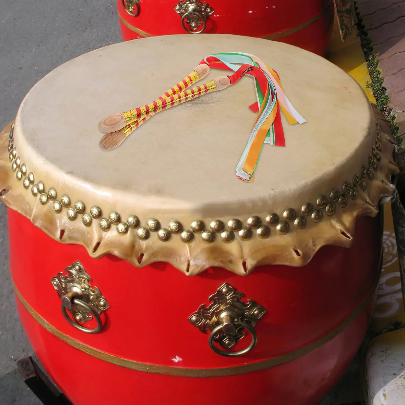 2 baguettes de tambour en bois de qualité supérieure, construction en bois dur, couleurs vibrantes, idéales pour les enfants et les adultes, pour la pratique du Dandiya.
