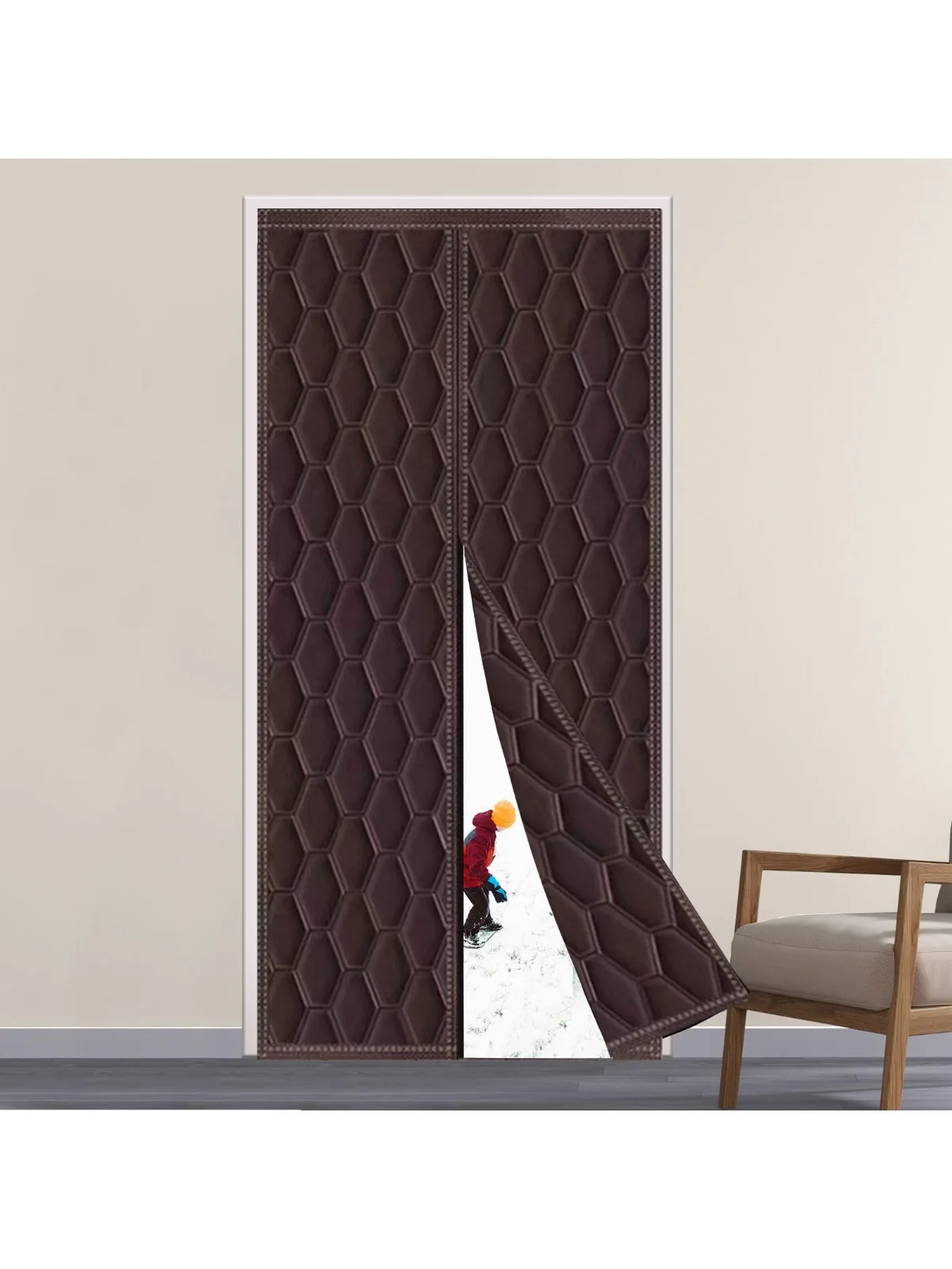 Winter Household Door Curtain with Magnetic Insulation, Waterproof Door Frame, Insulation and Cold Resistance, Exquisite