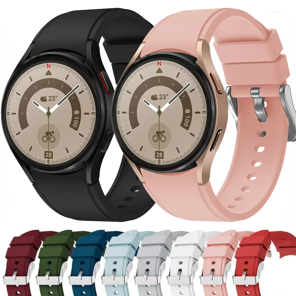 

Silicone Strap For Samsung Galaxy Watch 7/6/5/4 44mm 40mm Bracelet for Galaxy Watch 6/4 Classic 47mm 43mm 46 42mm/5pro 45mm Band