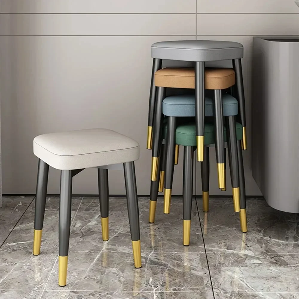 Stackable Dining Stool Kitchen Home Nordic Modern Restaurant High Square Stool Household Save Space Restaurant Simple Chair