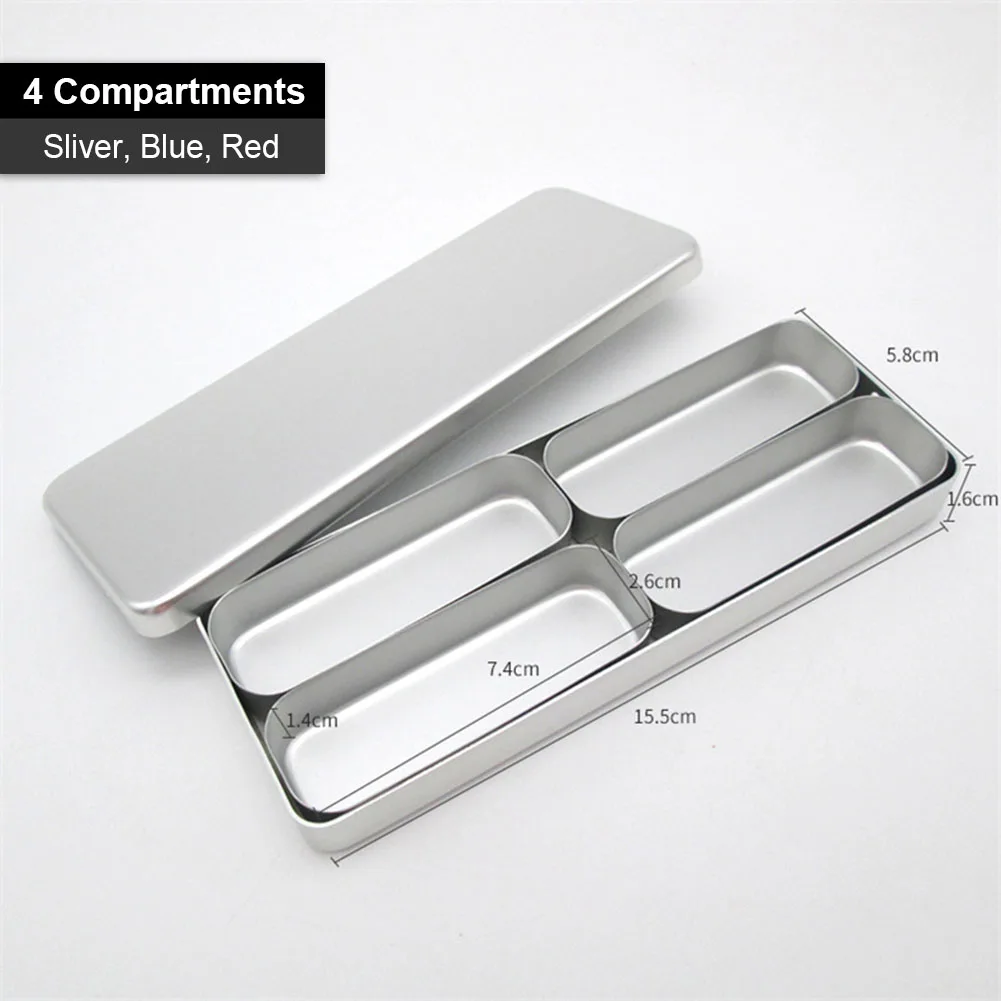 Thickened Dental Instrument Disinfection Box Bur Endo Files Storage Sterilization Case Aluminium Alloy Frosted Divided Organizer