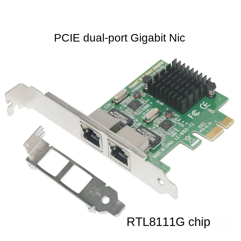 

Server PCIE Dual Port Gigabit Network Card PCI-E Dual Port 1000M Network Port Convergence Soft Routing RTL8111G