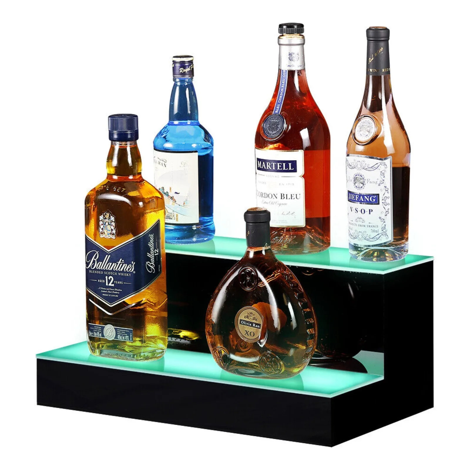 16'' 2/3/4 Step LED liquor bottle lighting display shelf For Home Bar Commercial United States