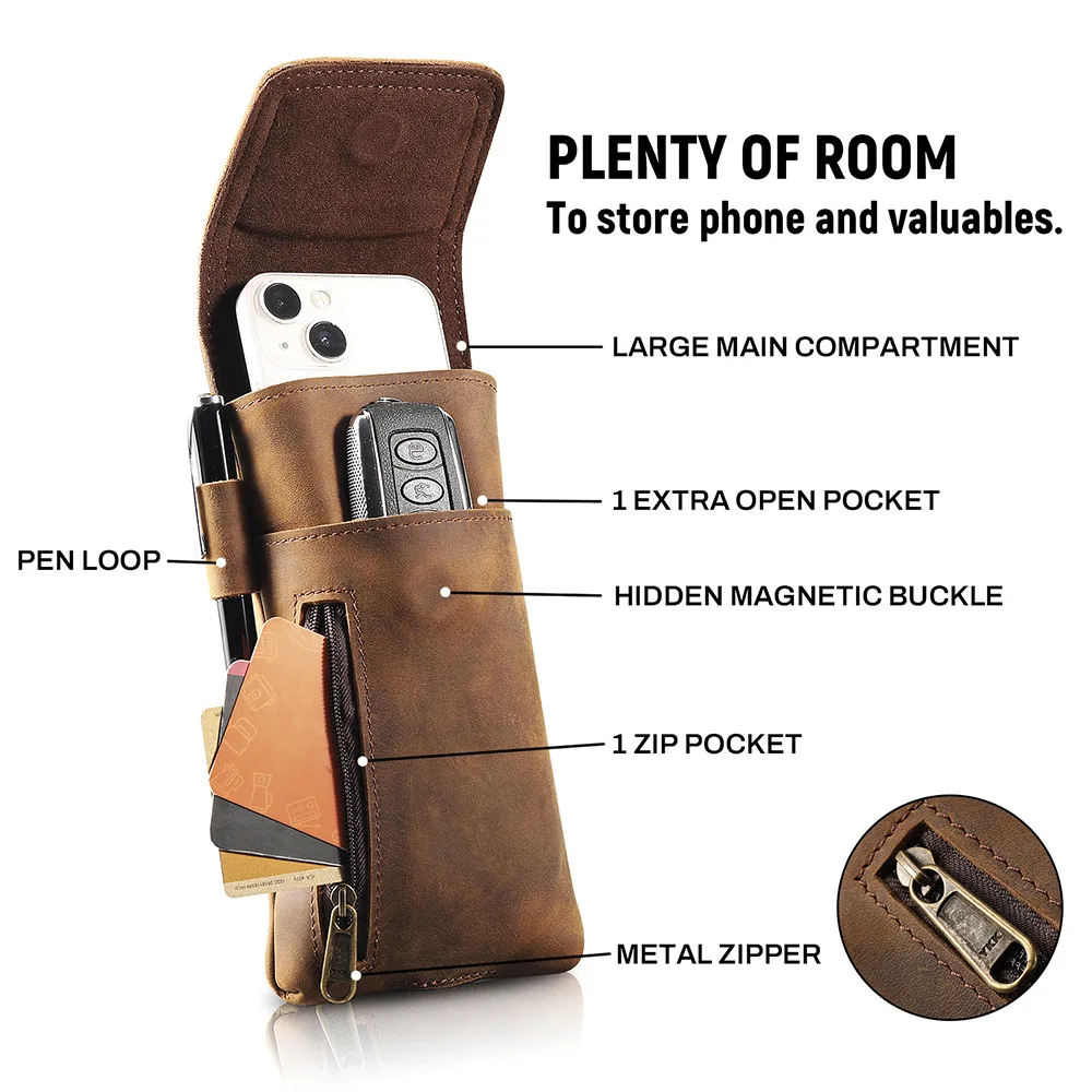 Sports Phone Holster - Belt Clip Wallet with RFID Protection, Multi-Function Running Waist Pack for Camping & Hiking Outdoor