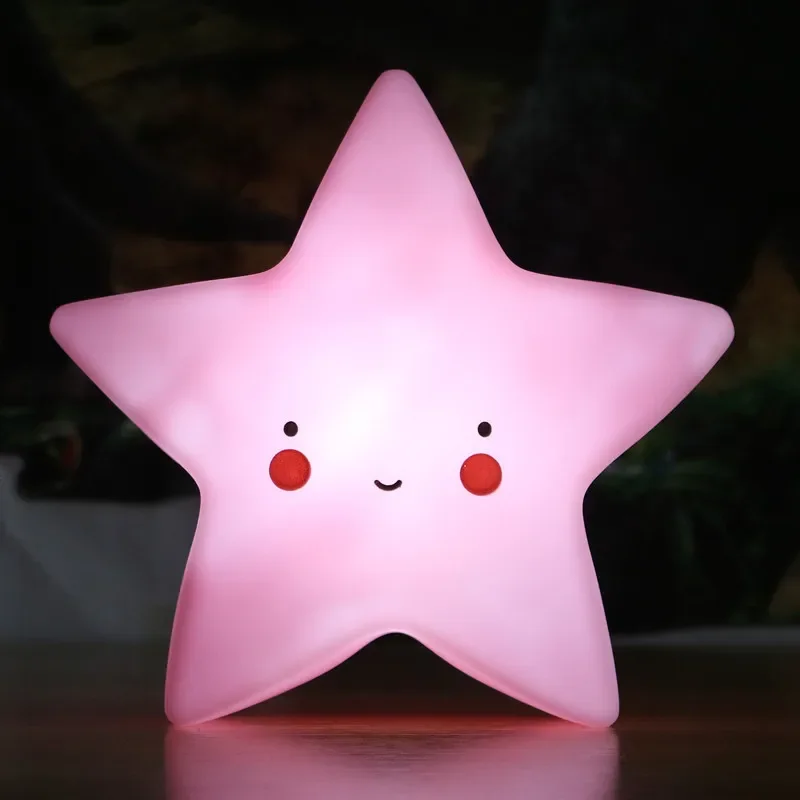 LED Mini Night Light Cartoon Fantasy Star Moon Bedside Light Baby Room Decoration Feeding Night Light Children Gift Toy Capibara