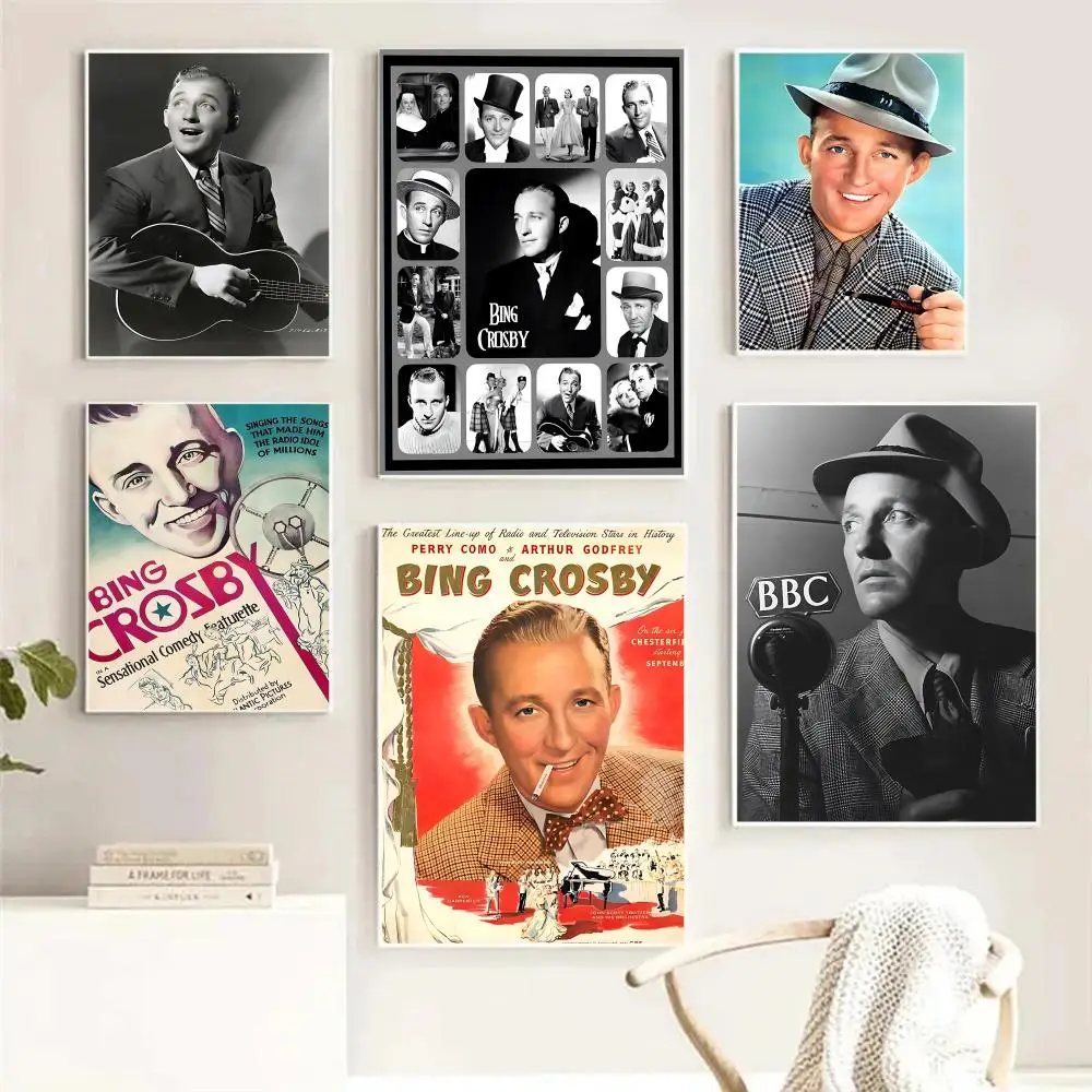 Póster de lienzo con caligrafía de Singer B-Bing Crosby, decoración de pared resistente al agua y duradera para todos los espacios