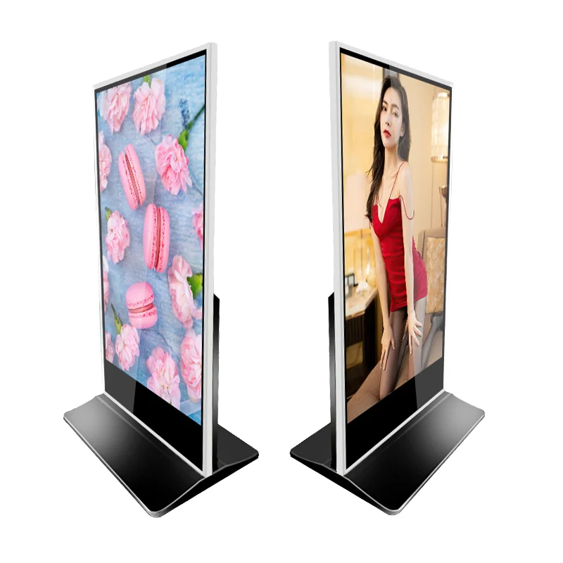 55 Inch Full Screen Digital Signage And Display Floor Standing Advertising Display Standing Player Kiosk Touch Screen