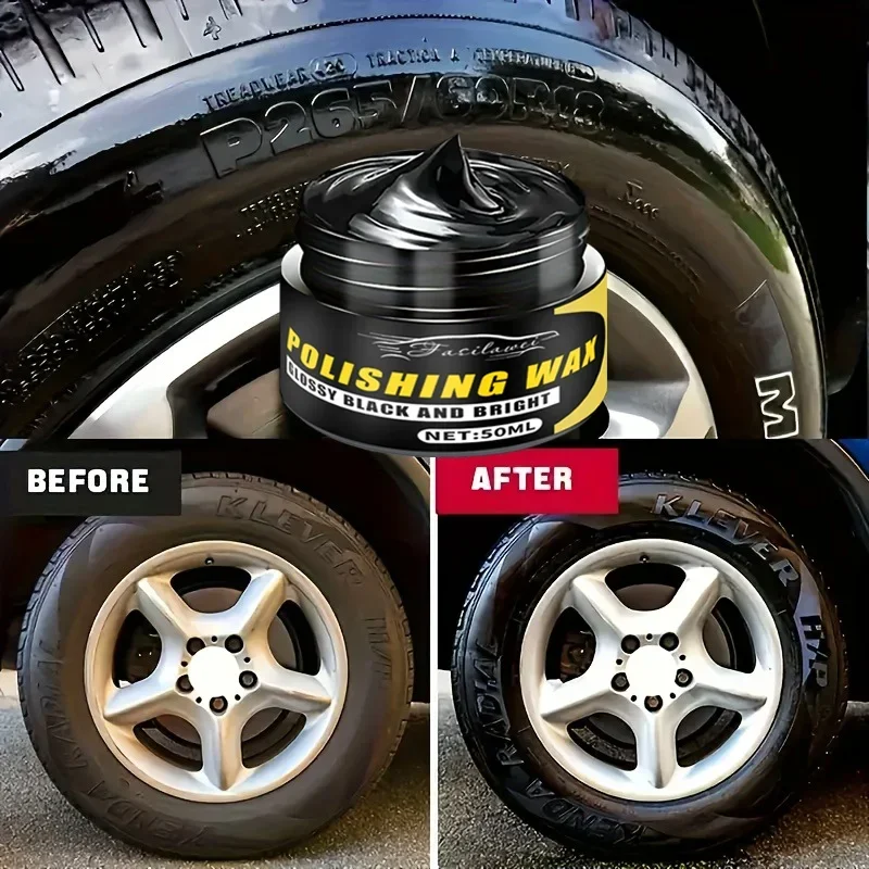 Fasilawei Tire blackening and brightening kit, tire and wheel hub polishing paste, multi-functional plastic retreading paste, su