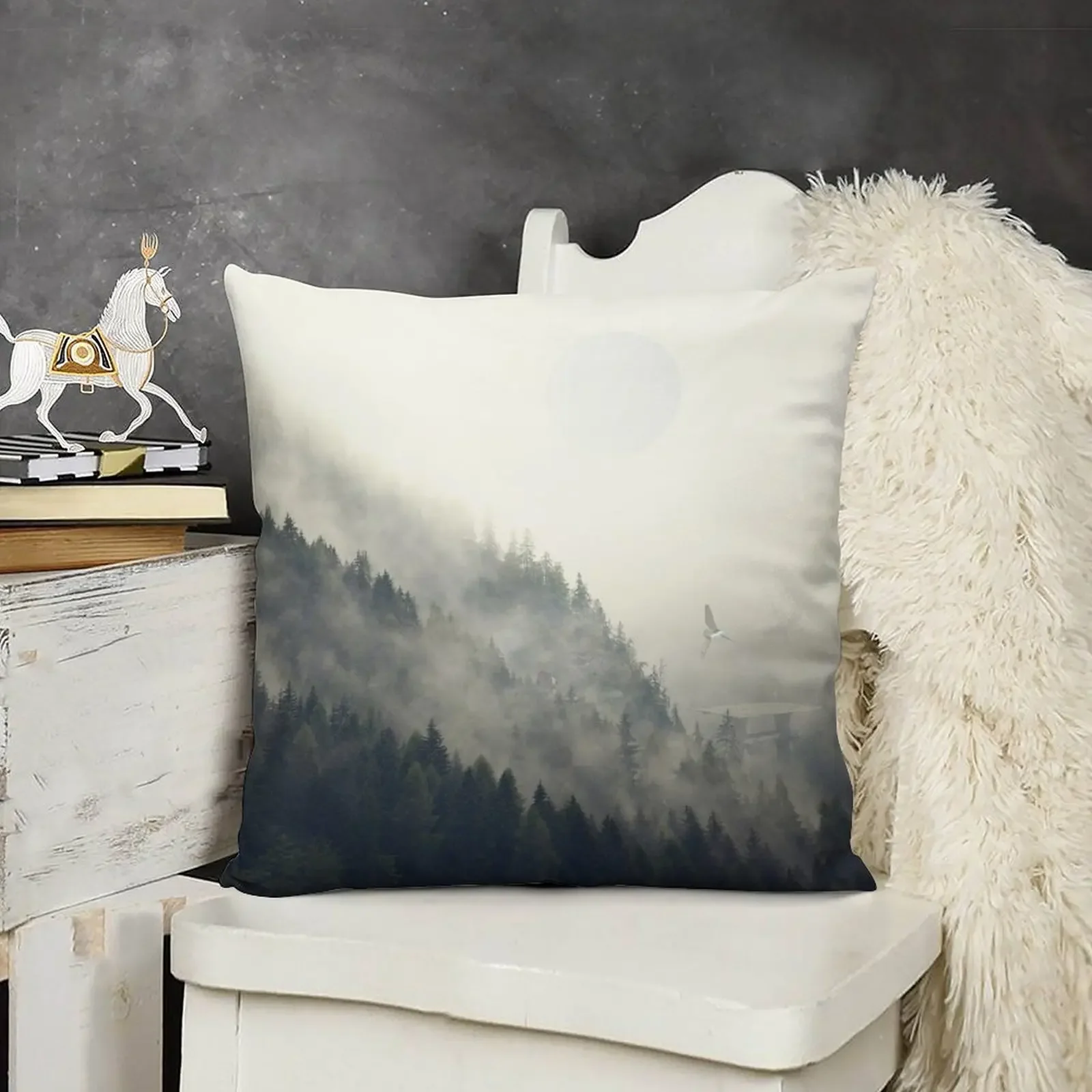 

Forest Moon Throw Pillow Cushion Cover Luxury Pillow Decor autumn decoration pillow