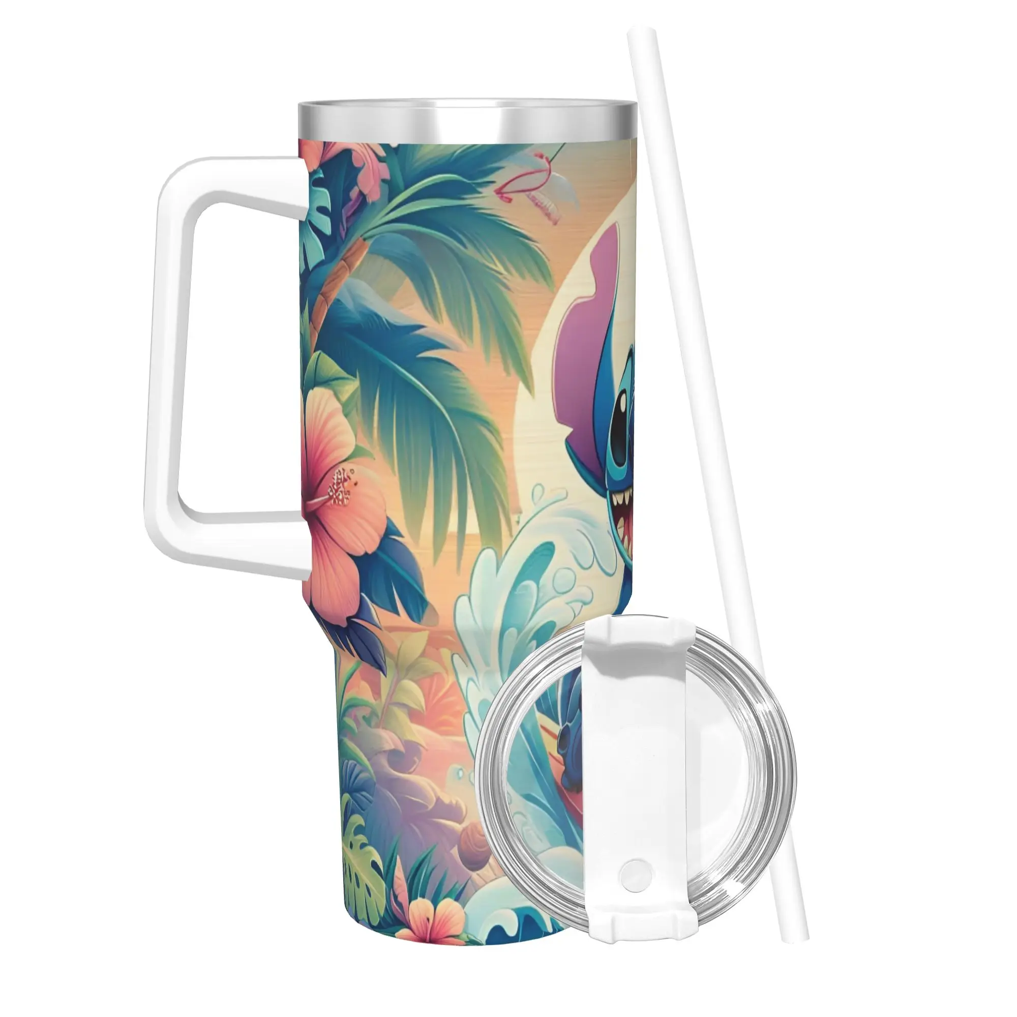 

Stainless Steel Tumbler Lilo Stitch Kawaii Cartoon Thermal Cups Insulated Cold Drink Mugs Cup Camping Water Bottle