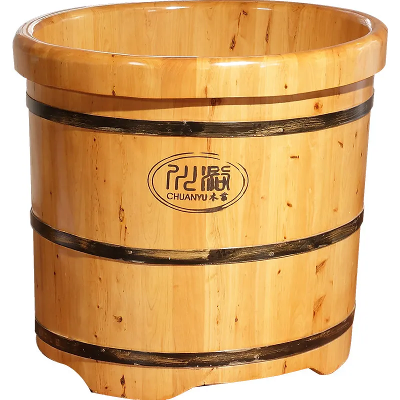 Round bath tub Solid wooden bathtub Bath bucket Thickened bath