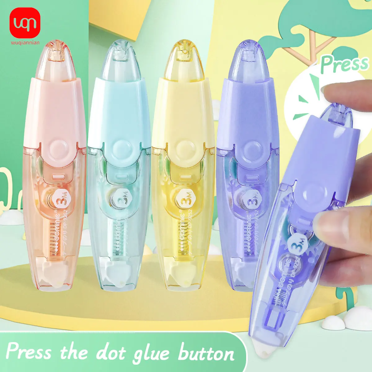 

WQN-1PC DIY Scrapbooking Double Sided Adhesive Pen Shape Replaceable Core Glue Tape Dispenser Press Type Roller Glue Tape