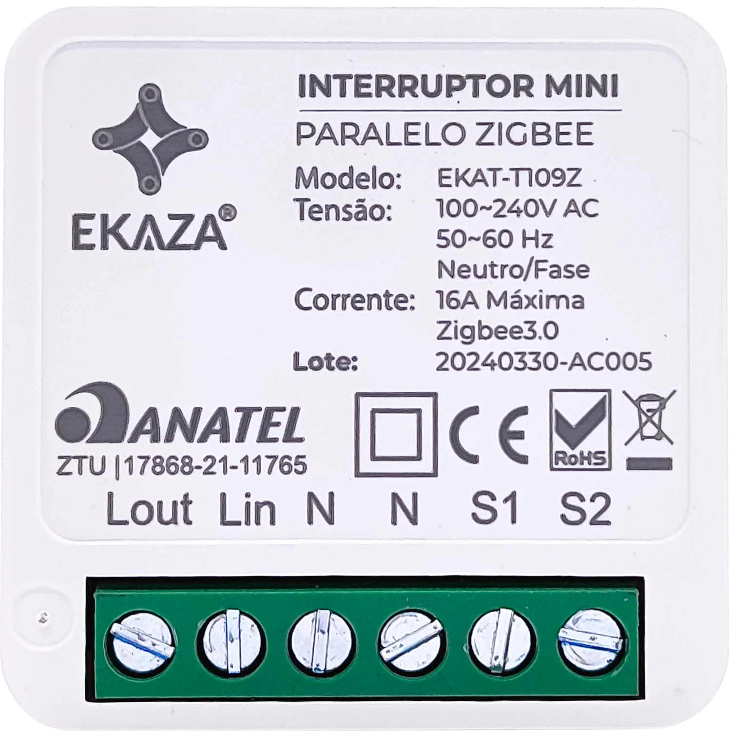 EKAZA Mini Switch Module Parallel Zigbee T109Z, EKAT-T109Z