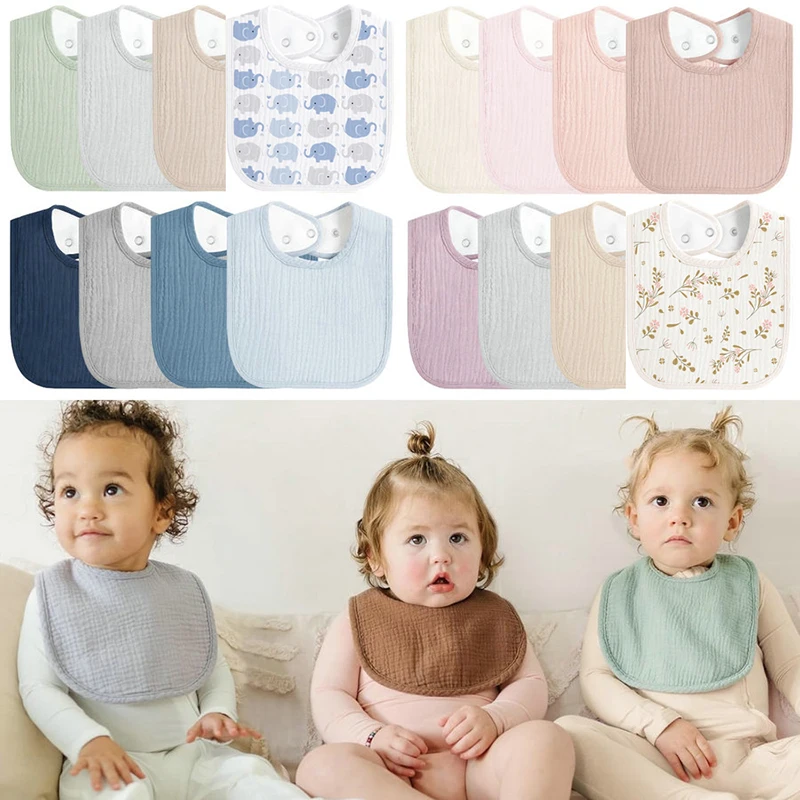 

Муслиновые слюнявчики для малышей, мягкие хлопковые банданы-слюнявчики для защиты от слюны и прорезывания зубов, дышащие, впитывающие, для кормления, подарок новорожденному на выписку