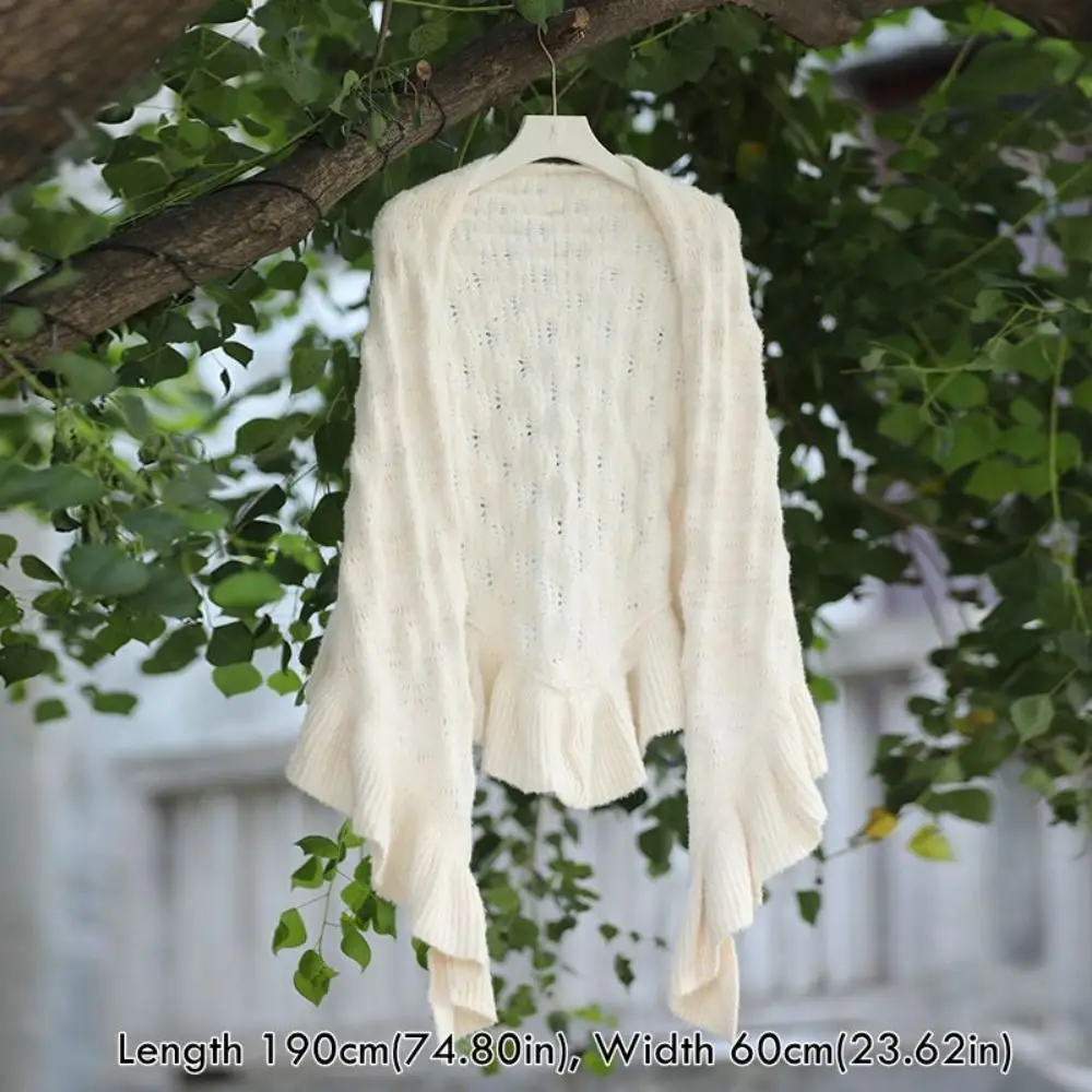 جديد دافئ الكشكشة شال غير النظامية سميكة الكتف أعلى سترة غير رسمية وشاح شال الخريف الشتاء #6