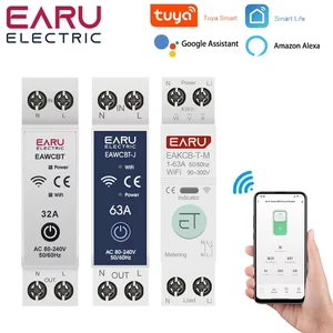 Tuya WiFi Akıllı devre kesici, MCB 1P + N 63A, Zamanlayıcı, Güç, Enerji kWh, Voltaj, Akım Ölçer, Ses Kontrol Anahtarı, Uzaktan Kumanda prizli devre kesicinin en büyük satışlarından 12'si, no. 2