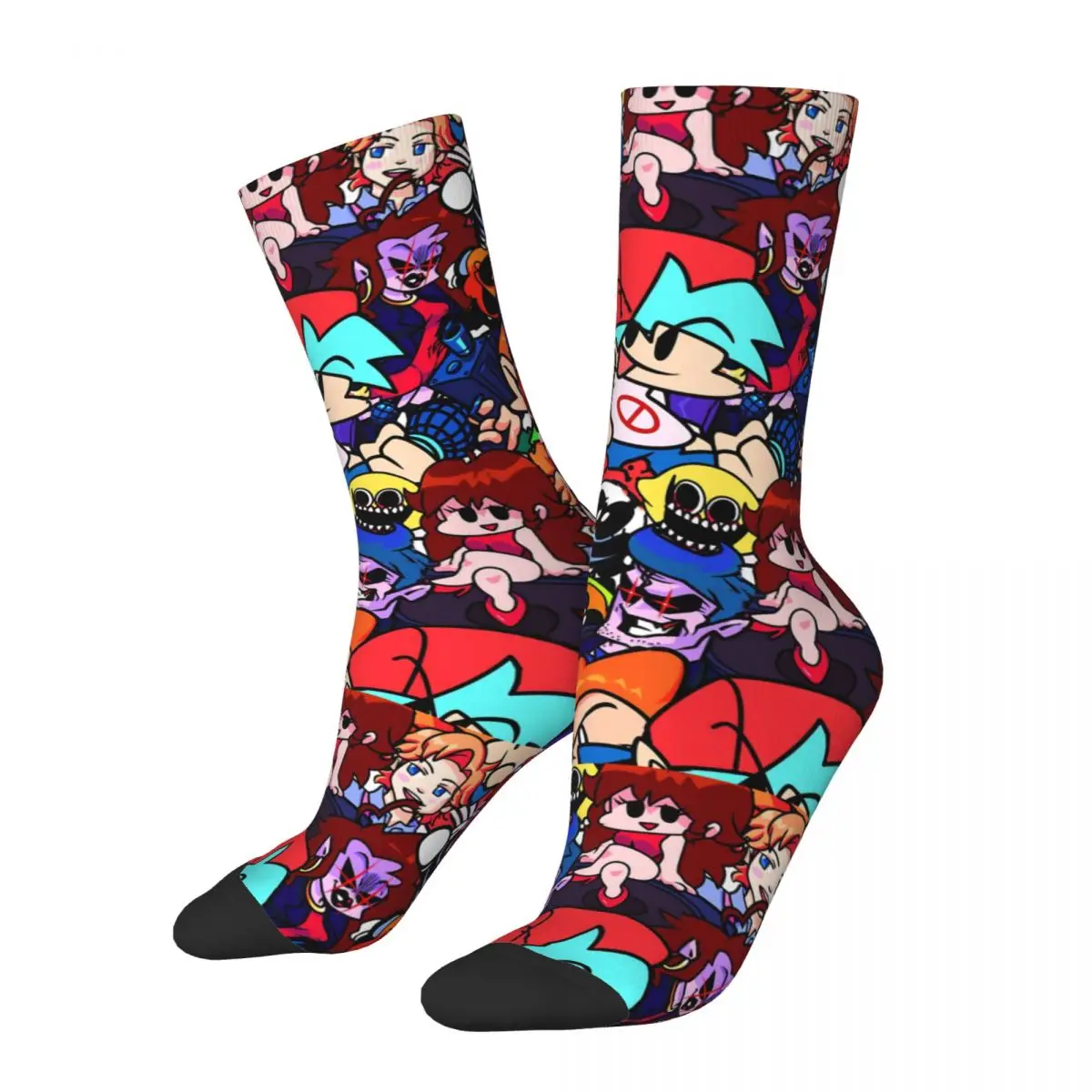 Hip Hop Retro Collage Crazy Men's compression Socks Unisex Friday Night Funkin FNF Street Style Seamless Printed Funny Crew Sock