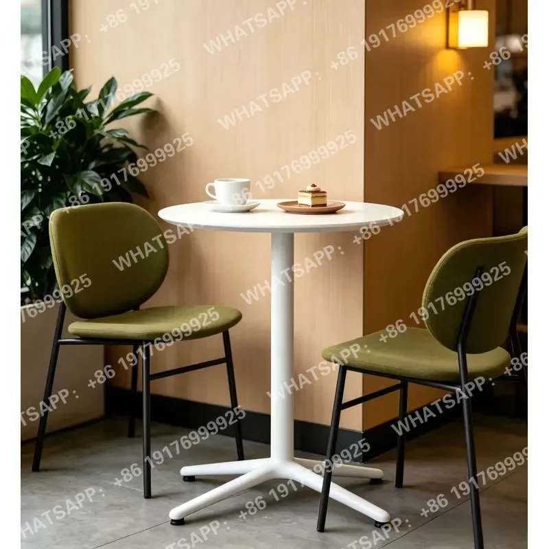 Factory Direct White Round Bar Table, Custom High Top Commercial Table for Bulk Hotel Cafe & Bar Project Orders