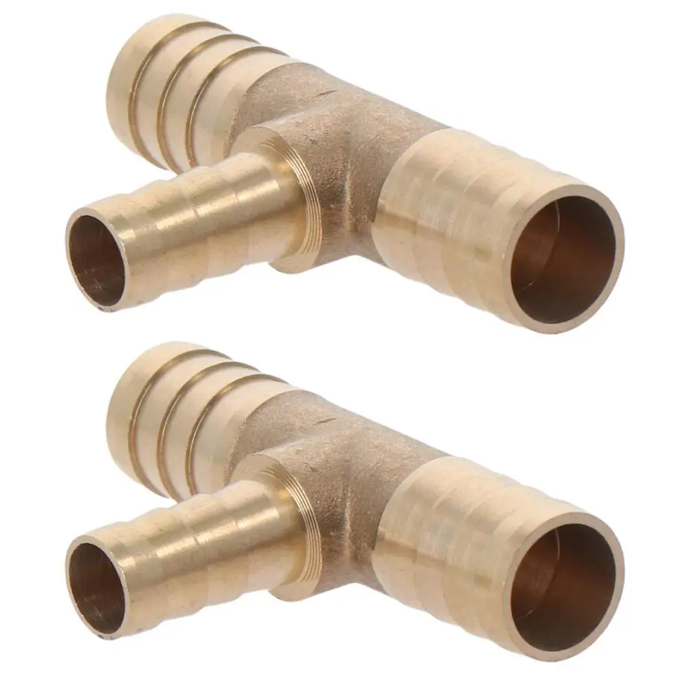 Brass Reducing Barb Hose Fitting Barb Splicer Fitting Tee T Shape Pipe Connector Fitting Air Gas Water Fuel