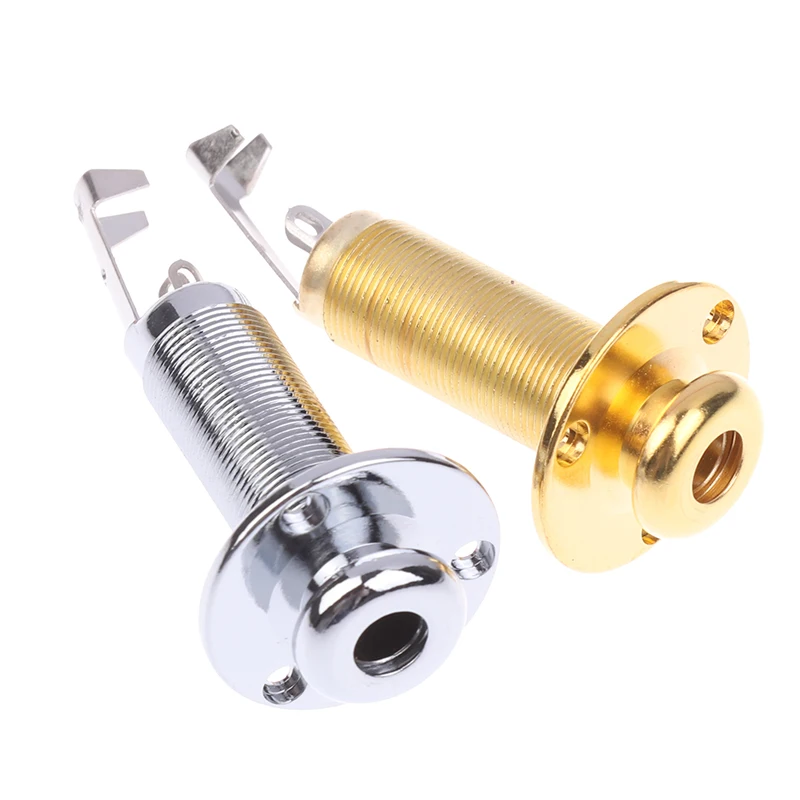 Acoustic Electric Guitar Stereo End Pin Jacks Socket Plug 6.35mm 1/4Inch Hole Pickup Stereo Output Jack Plug Socket Guitar Parts