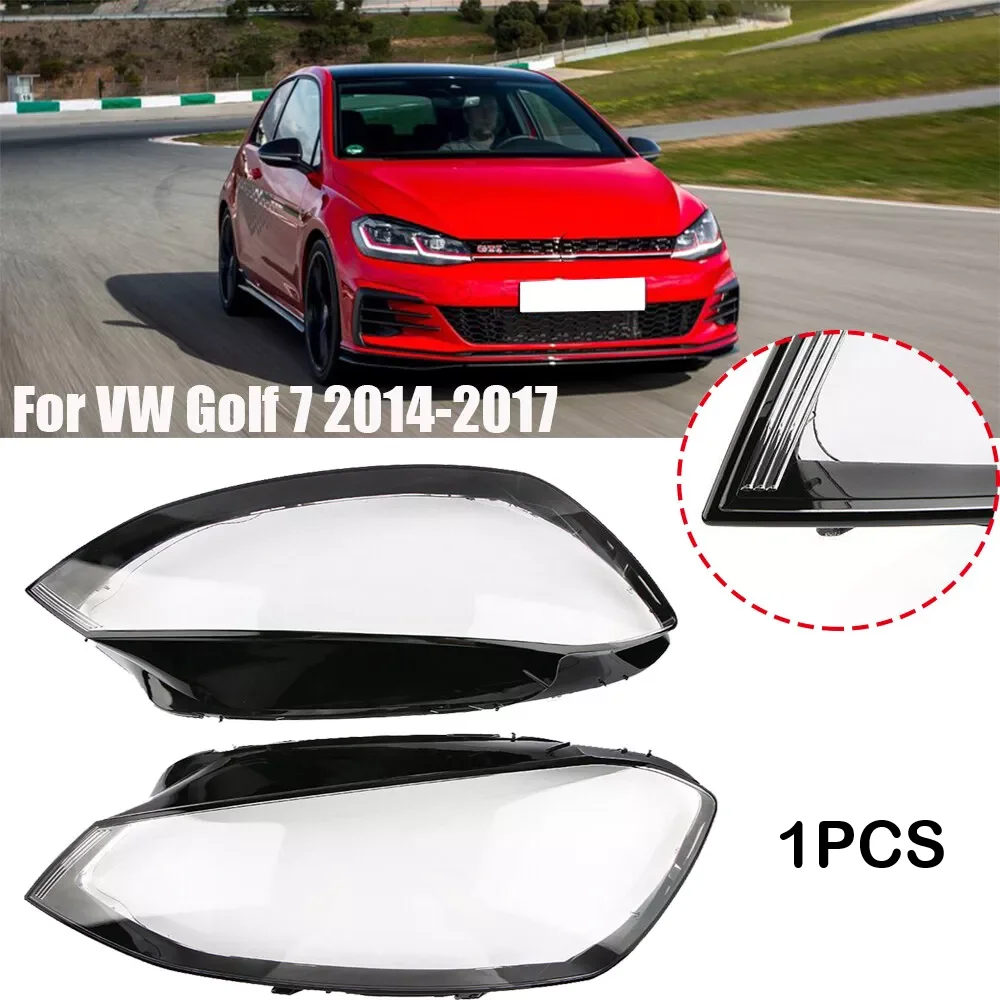 1 Pair Left or Right Front Headlight Lens Cover For VW Golf 7 MK7 GTI 2014 - 17 Clear Headlamp Cover Shell Transparent Lampshade
