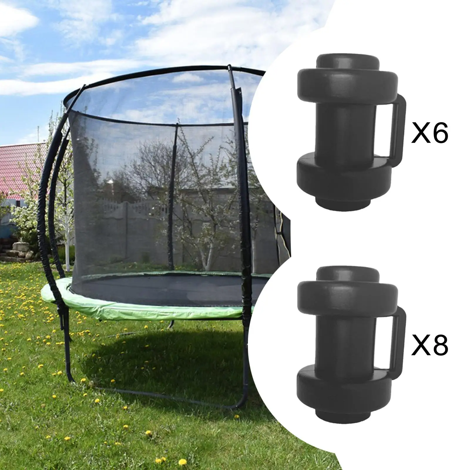 Trampoline Enclosure Pole Caps Trampoline End Caps Trampoline Repair Set Replacement Parts for Outside