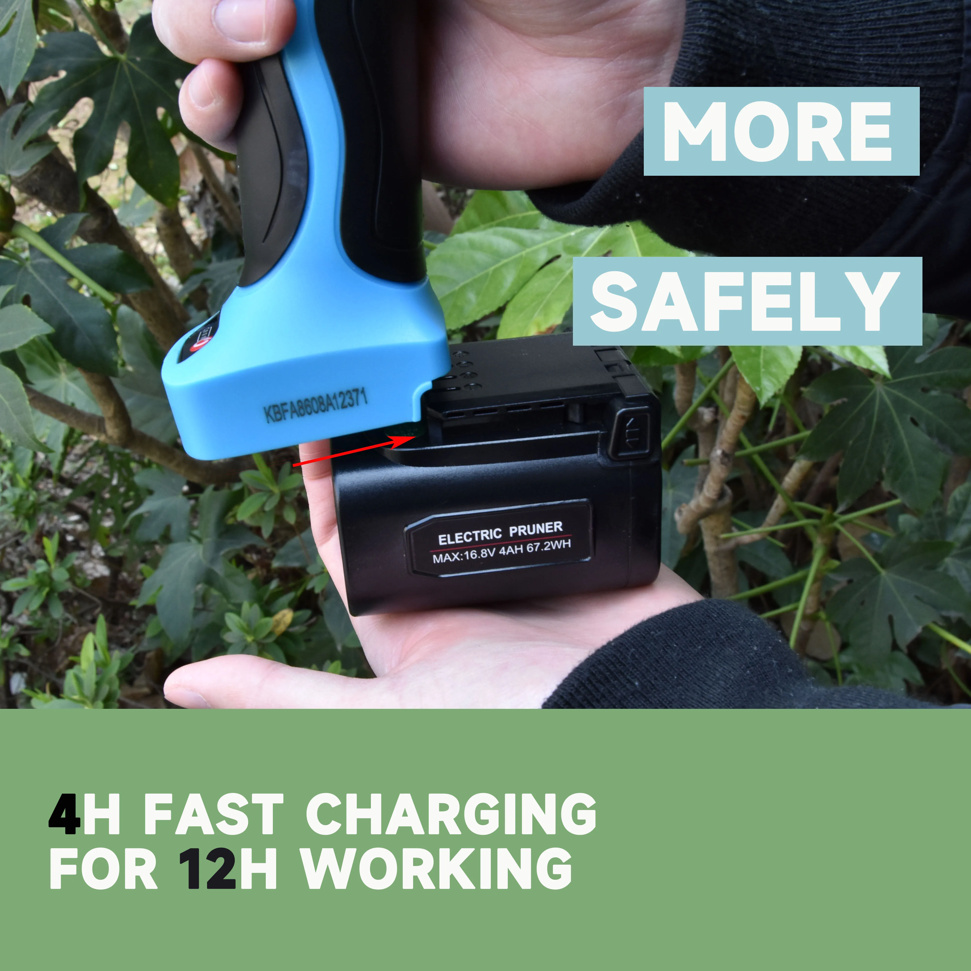 Imagem -05 - Elétrica sem Fio Lithium-ion Pruner Tesoura de Poda Tesoura Eficiente Bonsai Galhos Ferramentas Elétricas Jardim 16.8v Sc8608