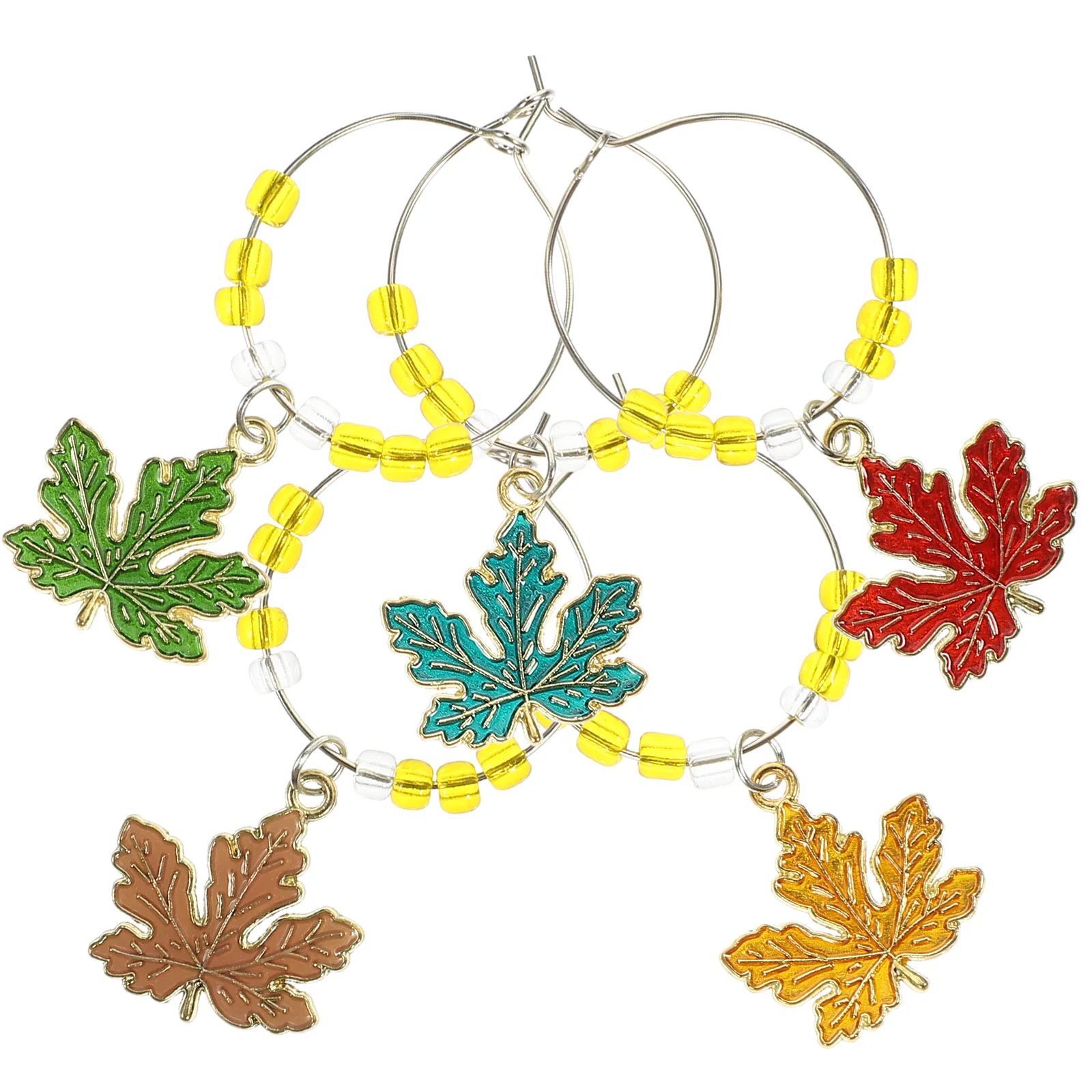 

5 Pcs Glass Ring Drinking Charms Drinks Ornament Wedding Decor Colorful Alloy Glasses