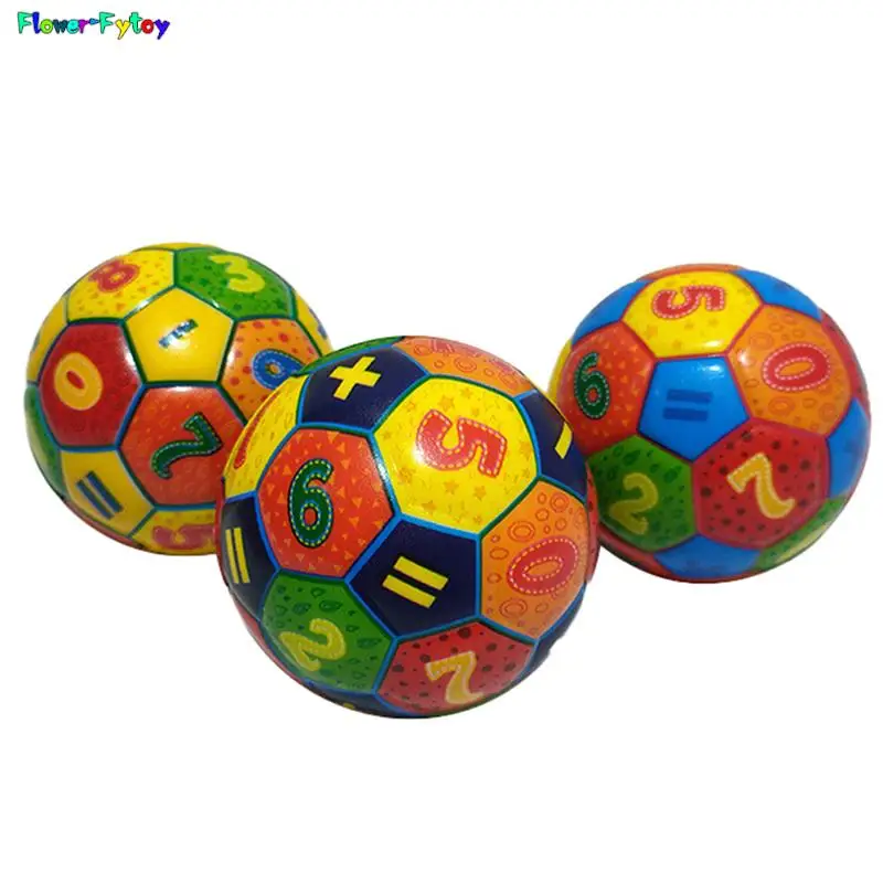 1PC 6.3CM Solid Soft Elastic Ball For Children's Early Childhood Education Decompression Digital Football Toys Random Color