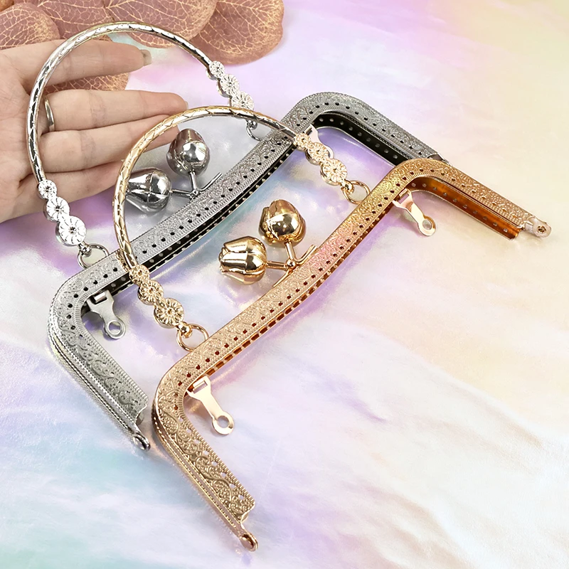 

1/2/5Pcs 20.5cm Metal Purse Frame Kiss Clasp Women Handbag Handle Wovenbag Bag Handles Sewing Brackets DIY Bags Accessories