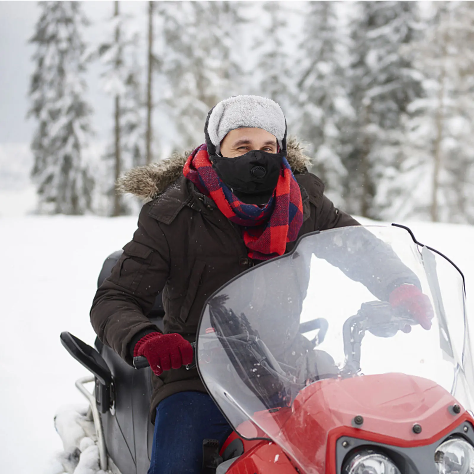 

1Set Winter Hat Mask Cotton Windproof Warm Protective Headgear for Outdoor Riding Skiing Sports Winter Hat Mask