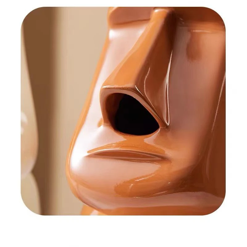 Easter Island Tissue Box 3D Stone Statue Figure Paper Holder Box Home Office Waterproof Dustproof Storage Box Sundries Organizer