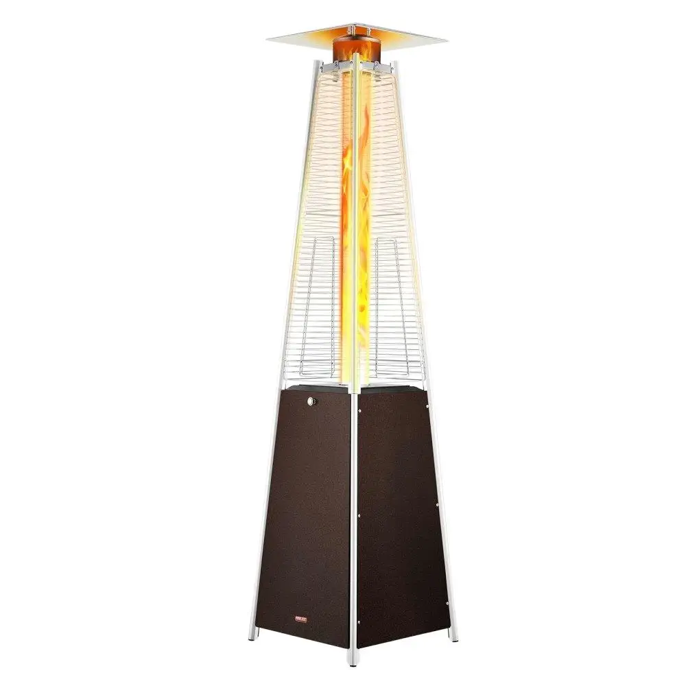 

Propane Patio Heater 48000BTU Pyramid Design Wheels for outdoor Bronze