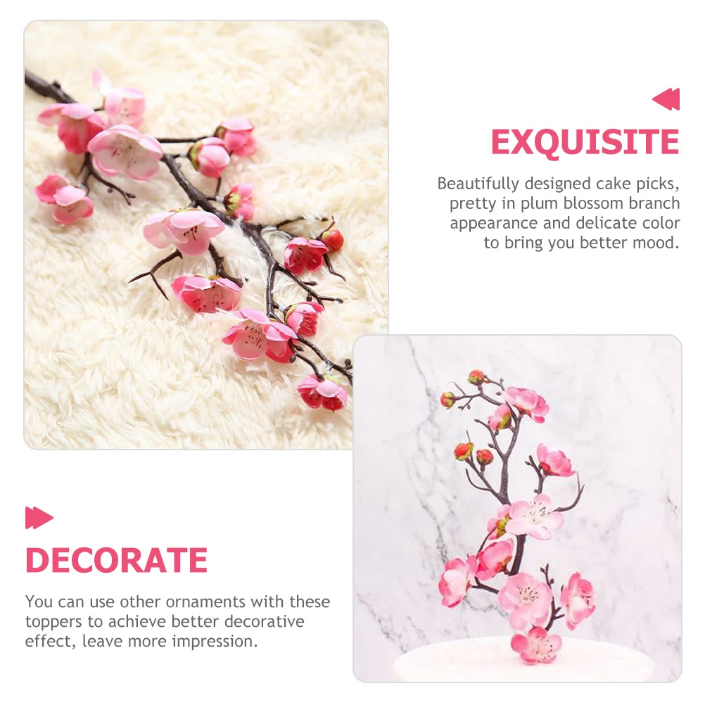 

6Pcs Birthday Cake Toppers Floral Flower Picks for Cupcakes Wedding Baby Shower Dessert Decoration Party Favors