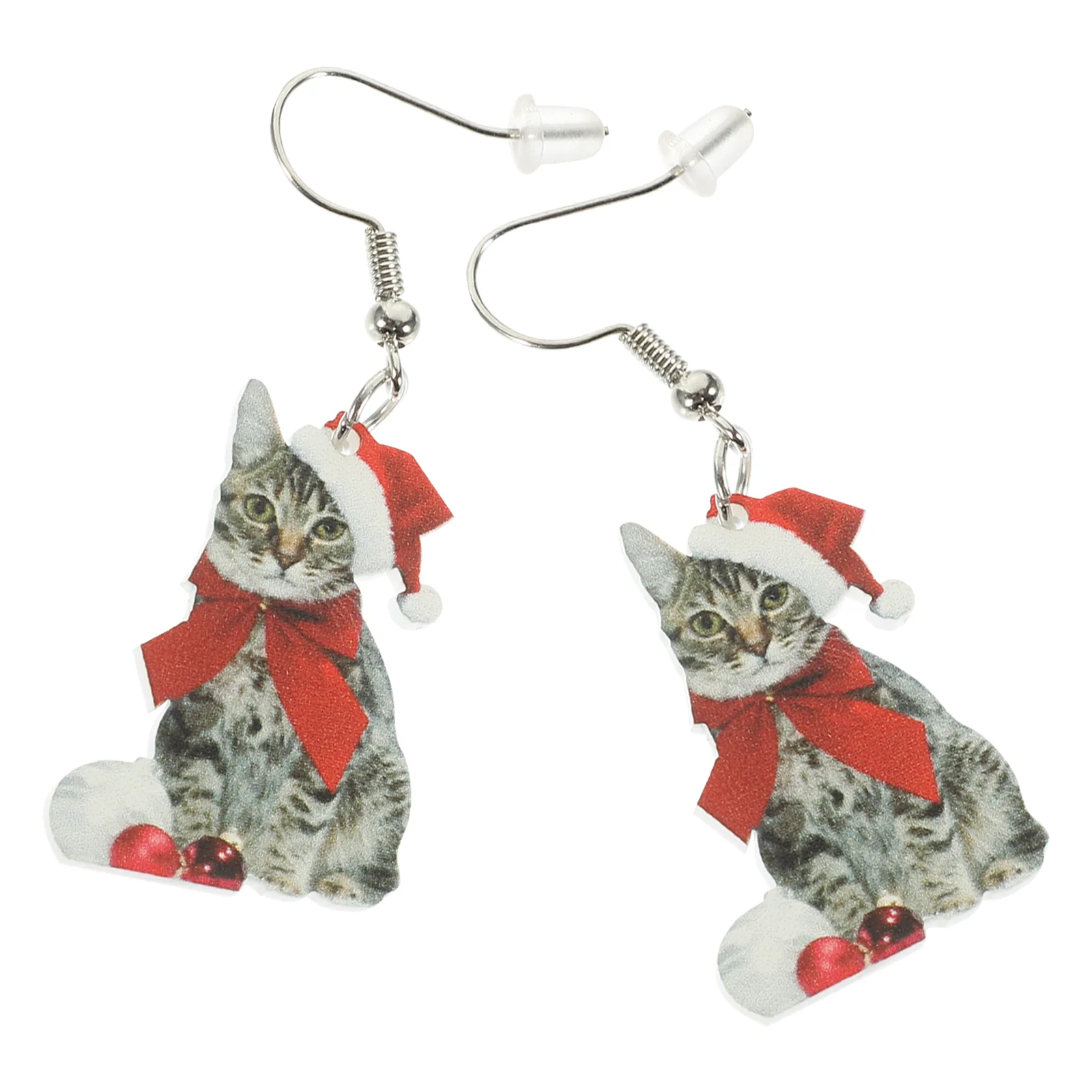 Christmas Tree Xmas Ear Dangler Decor Earring Cat Earrings Stud Studs for Women Female