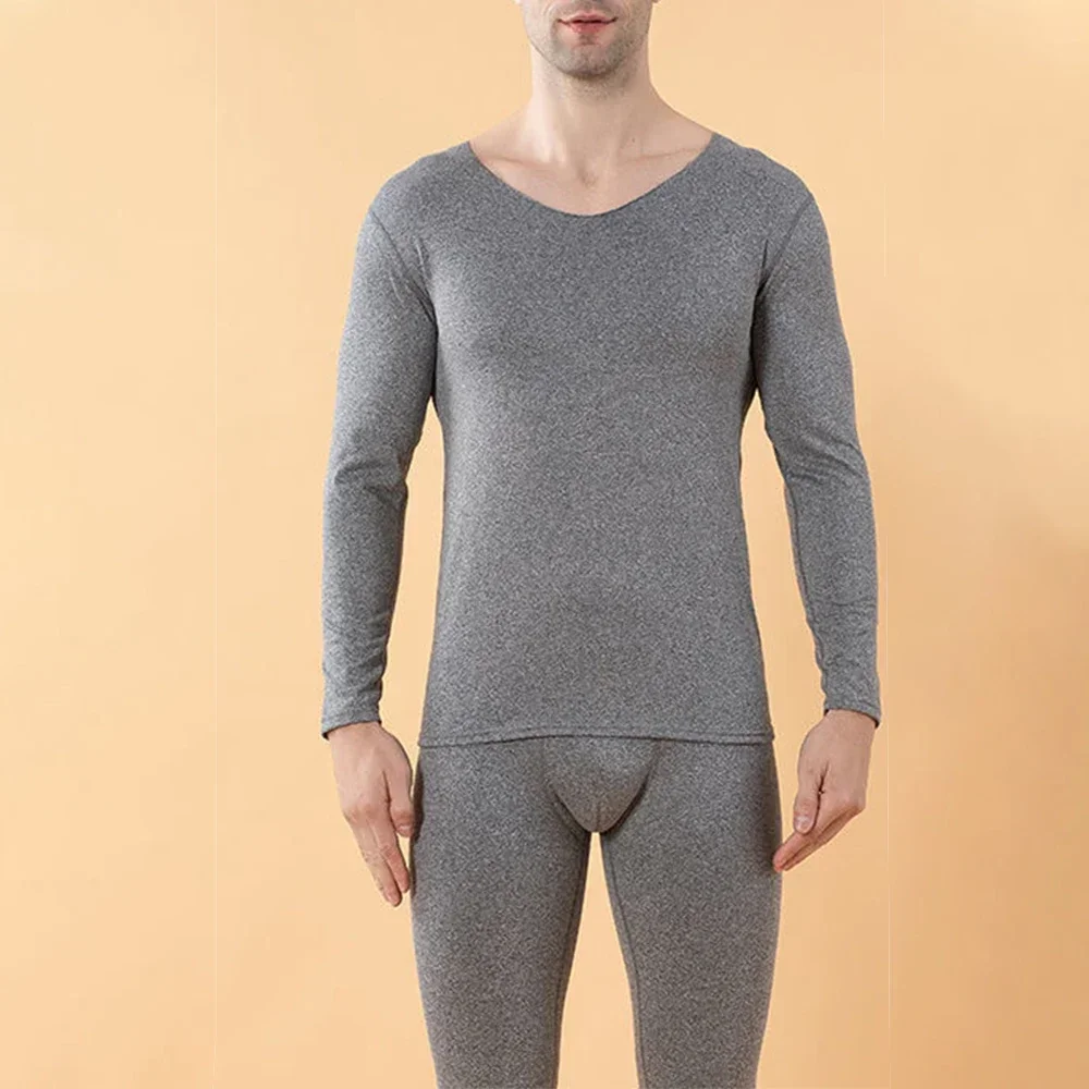 Ensemble de sous-vêtements thermiques sans couture pour hommes, longs caleçons en Y, document solide, confortable, lait, automne, hiver, mode