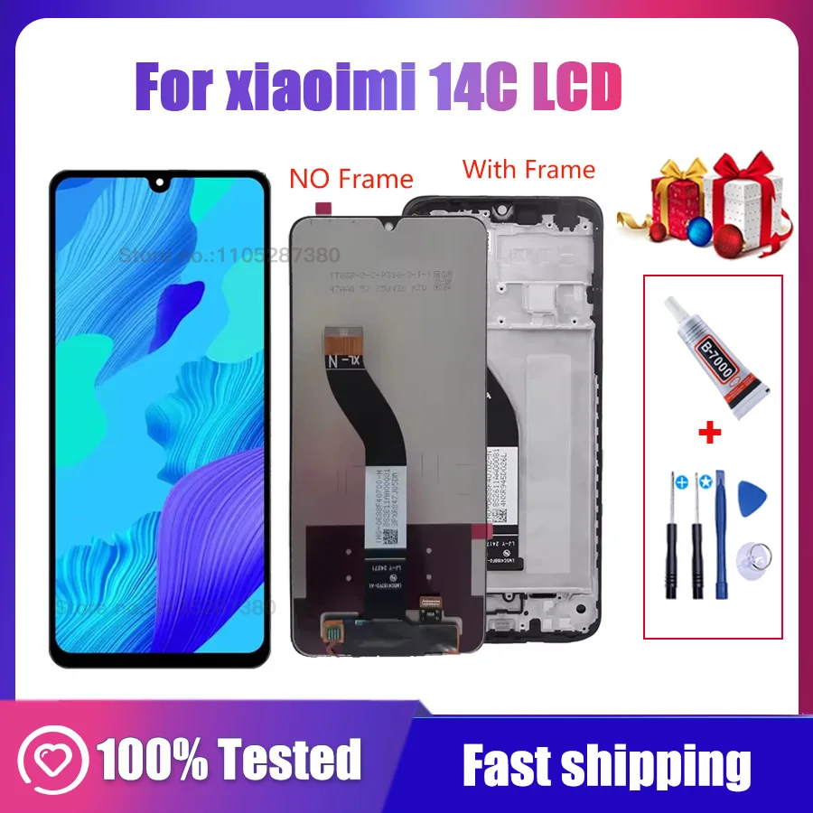 

For Xiaomi Redmi 14C 5G LCD Display 2409BRN2CA 2411DRN47C Touch Screen Digitizer For Redmi 14C Display 2409BRN2CY Replacement