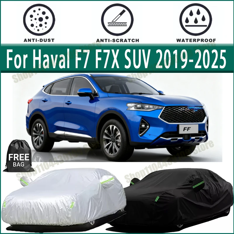 

For Haval F7 F7X SUV 2019-2025 Car Covers with Reflective Strip Anti Corrosion Sun Rain Snow Wind Protection Dustproof UV