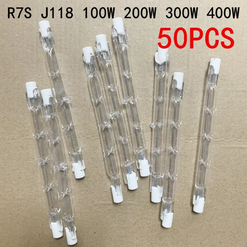 5/10/20/50PCS R7S J118mm 100W 200W 300W 400W Halogen Lamp Double Ended Linear Light Bulb AC220-240V Household R7s Halogen Bulbs