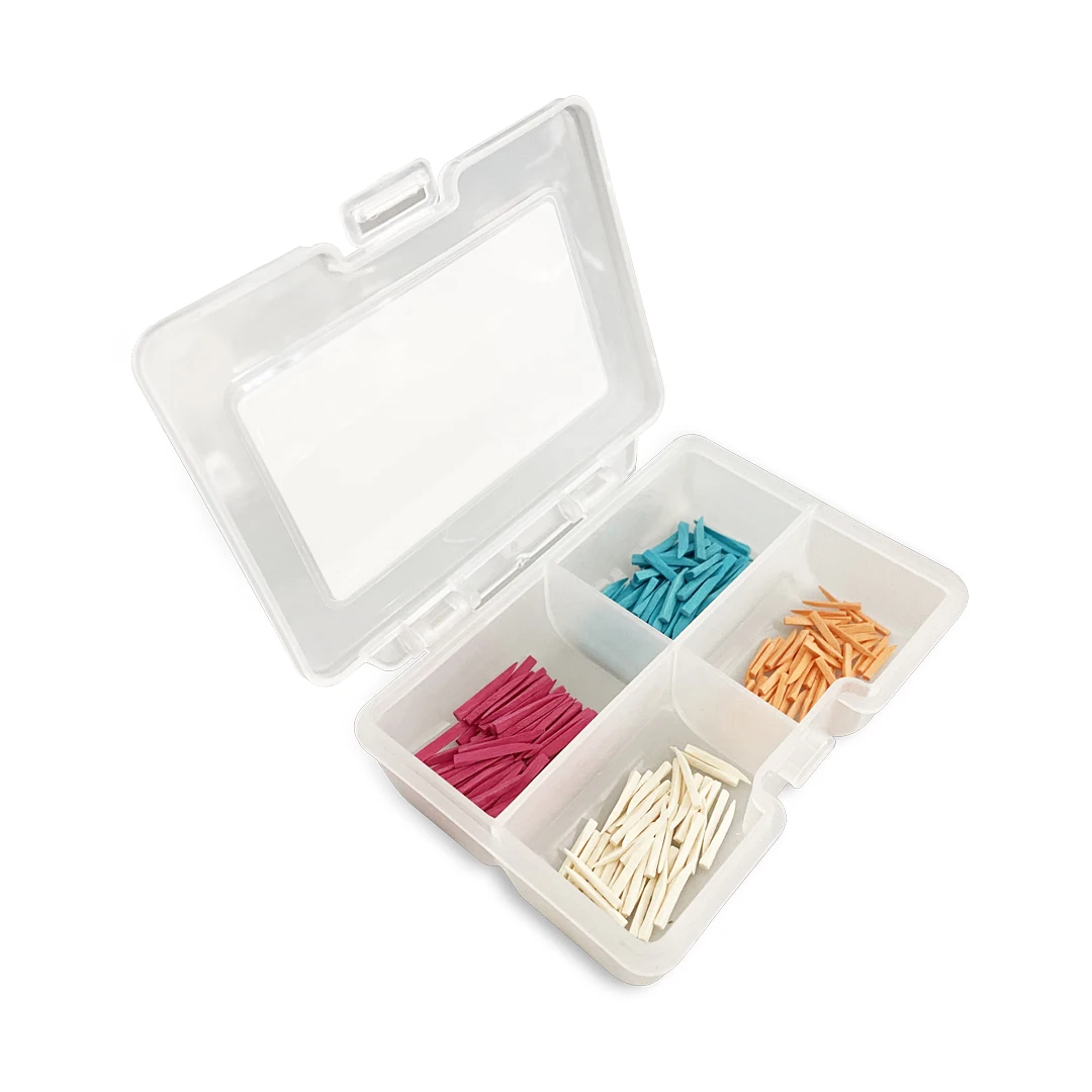 200Pcs/Box Dentpark Interproximal Maple Wooden Wedges W1 Tooth Gap Dental Contour Matrix System 4 sizes assorted
