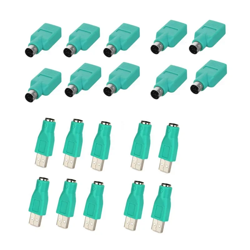 Lot 10pcs Portable USB Male to for PS2 Female or USB Female to for  PS2 Male Adapter Converter for Computer PC Keyboard Mouse