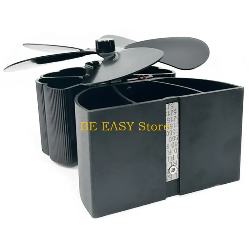 

E28F Indoor Heating Solution Aluminum Heat Activated 5Blade Fan For Wood Burners Fireplaces Stove, Enhances Heat Distribution