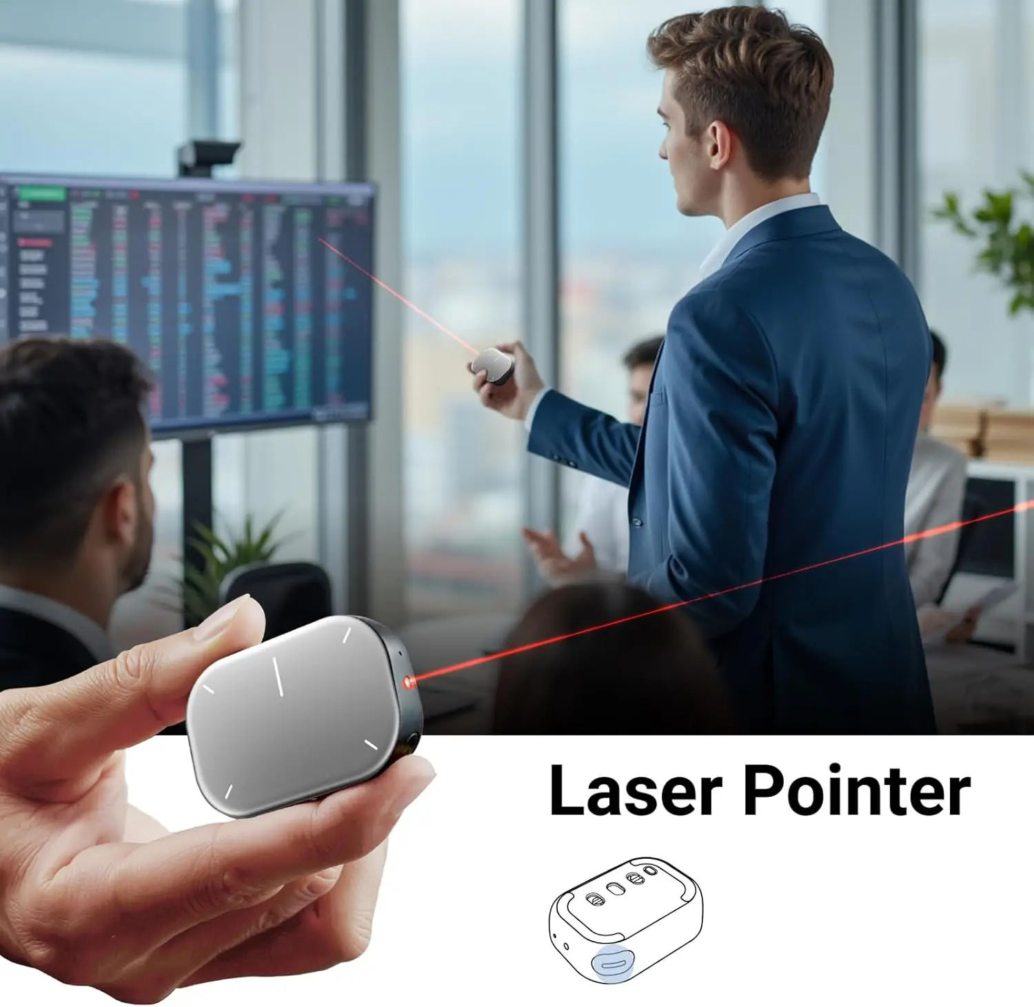 Cheerdots2 Bluetooth Detachable Air Mouse Touchpad Mouse With Voice Recording Presentation Clicker