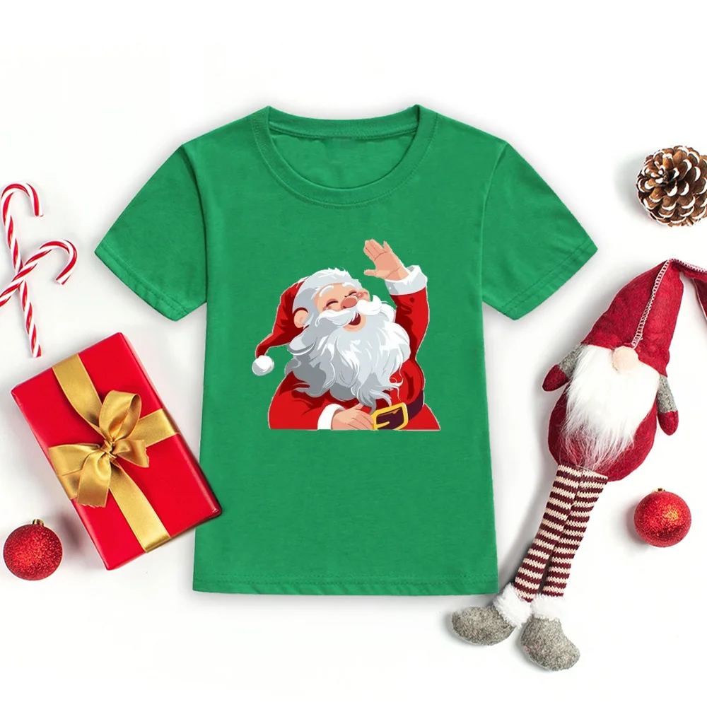 Merry Christmas Toddler Tshirt Kids T-Shirt Toddler Round Neck Short Sleeve Tee Christmas Party Children\'s Fashion Clothing