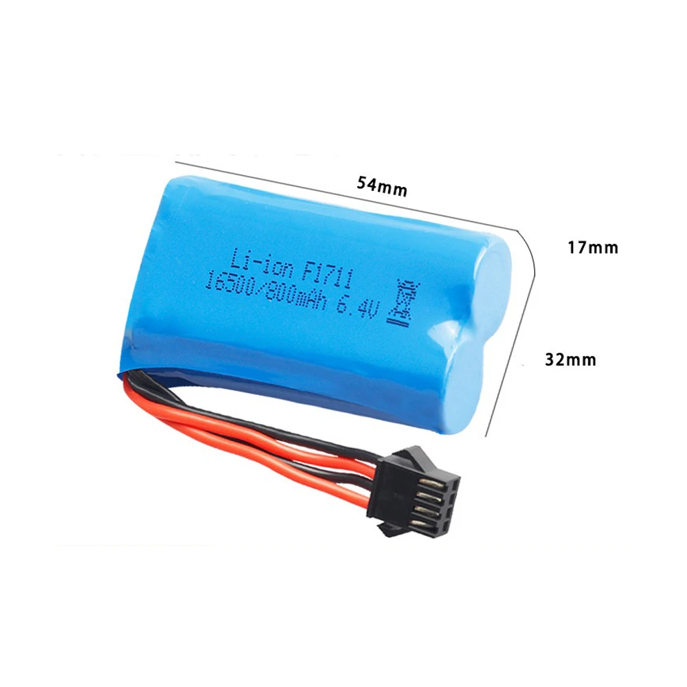 5 sztuk/partia 6.4 V 800mAh Lipo baterii dla WLToys 18628 18629 18428 18429 zdalnego szybki samochód zabawki SM4P złącze części zamiennych 6.4 V